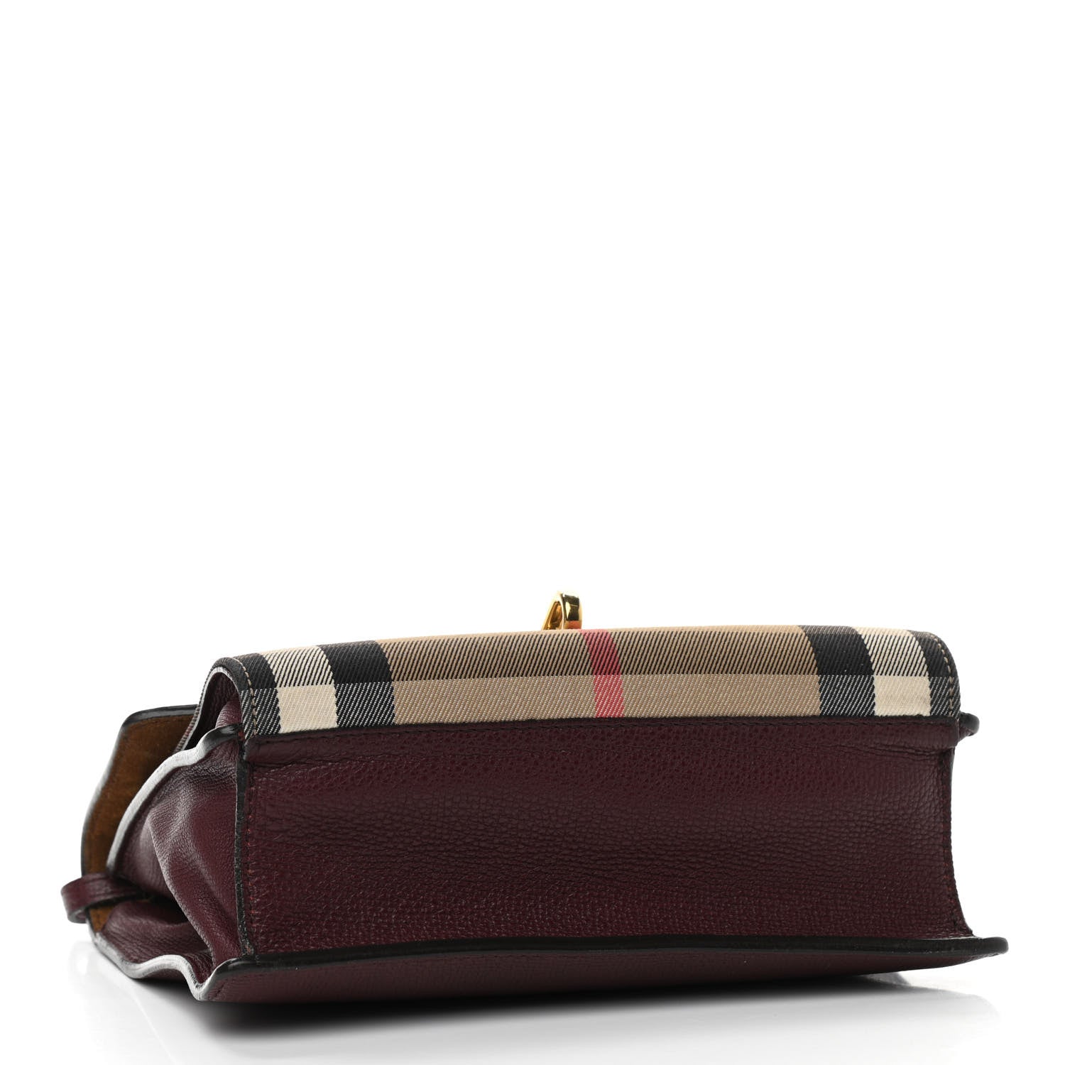 Burberry Derby Calfskin House Check Small Macken Crossbody Bag Mahogany Red 4 of 16