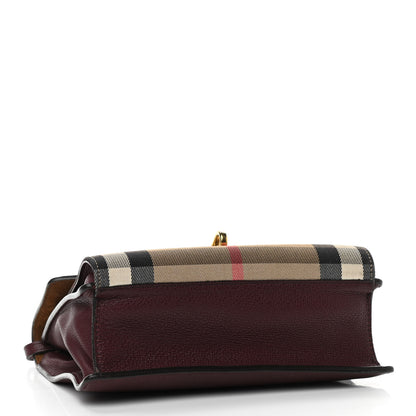 Burberry Derby Calfskin House Check Small Macken Crossbody Bag Mahogany Red 4 of 16