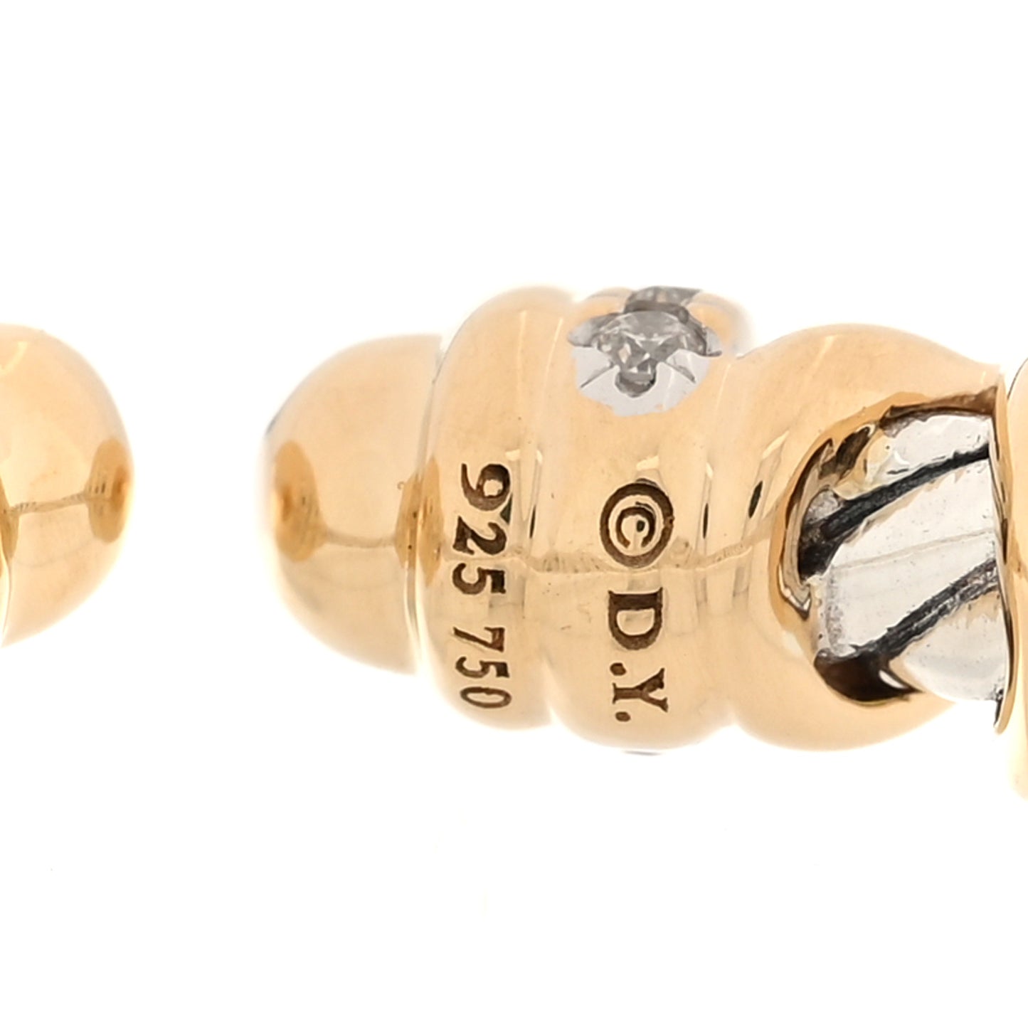 Sterling Silver 18K Yellow Gold Diamond Petite Helena Ring 56 7.5