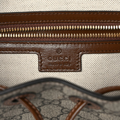 Gucci GG Supreme Monogram Azalea Calfskin Retro Interlocking G Buckle Backpack Beige Ebony Brown Sugar 6 of 8