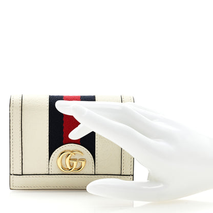 Gucci Textured Calfskin Web Ophidia Card Case Mystic White 2 of 6
