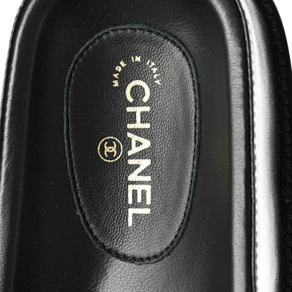 Chanel Lambskin Cha-Nel Mule Sandals 37.5 Black Multicolor 7 of 8