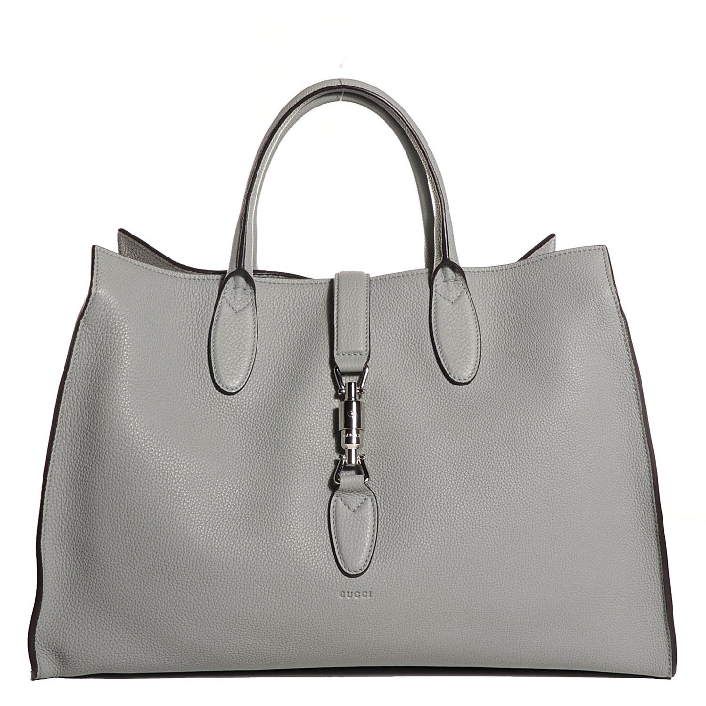 Soft Calfskin Medium Jackie Top Handle Bag Light Grey
