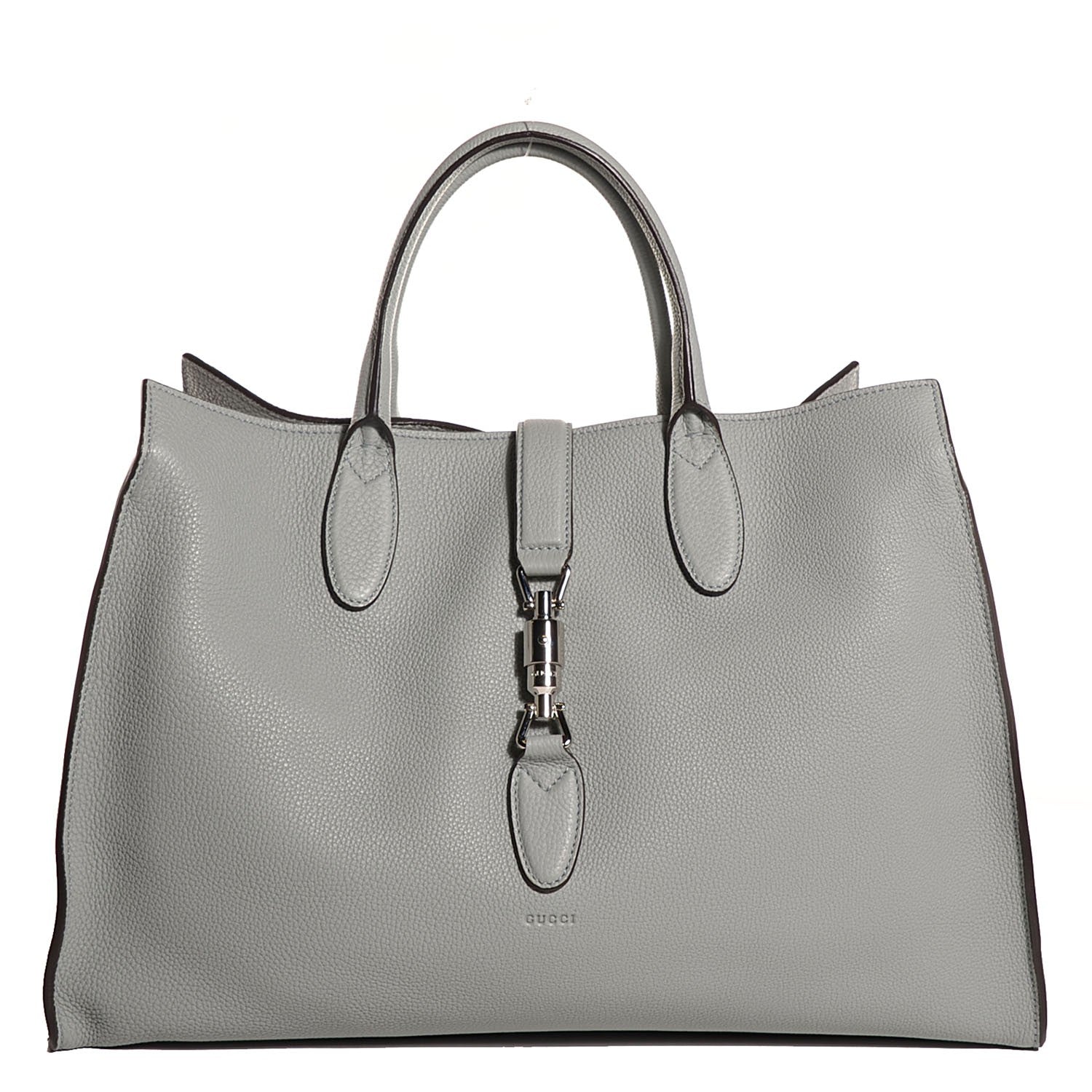 Gucci Soft Calfskin Medium Jackie Top Handle Bag Light Grey 1 of 8