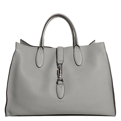 Gucci Soft Calfskin Medium Jackie Top Handle Bag Light Grey 1 of 8