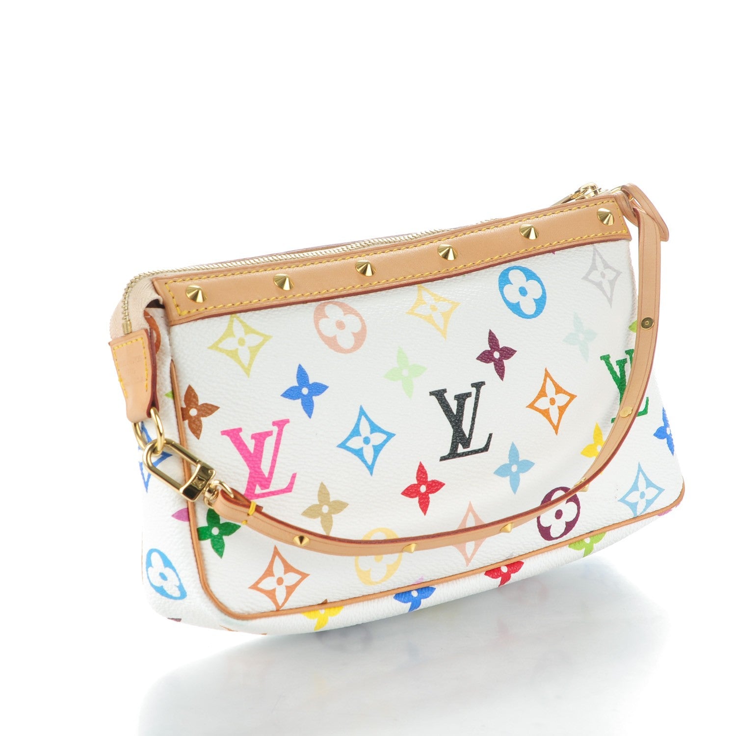 Louis Vuitton Monogram Multicolor Pochette Accessories White 3 of 8