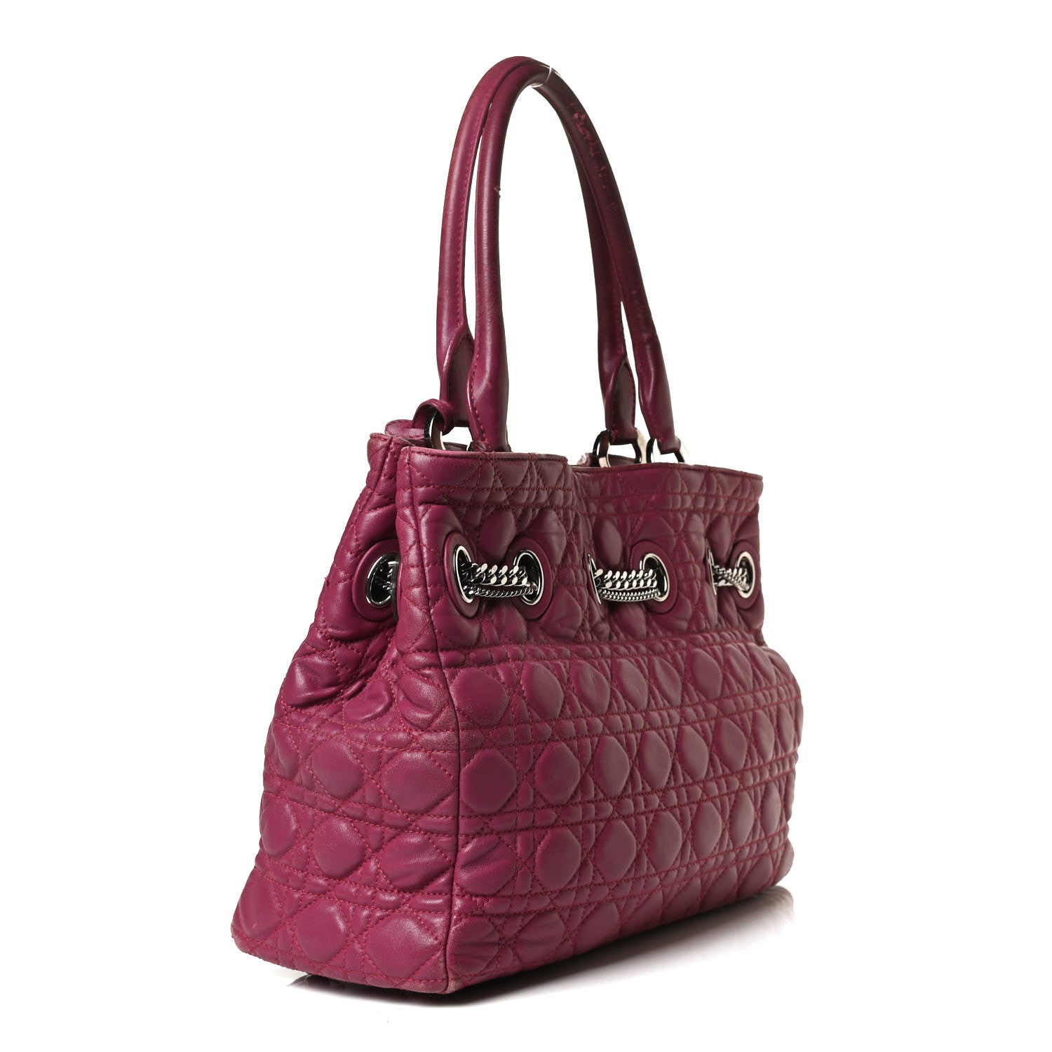 Christian Dior Lambskin Cannage Chri Chri Tote Fuchsia 3 of 24
