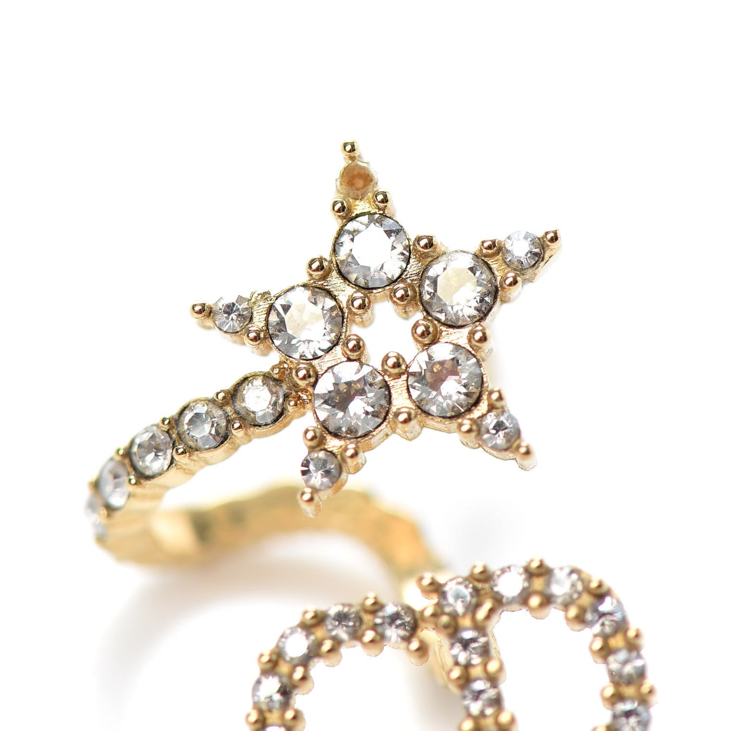 Crystal Clair D Lune Wrap Around Earrings Gold