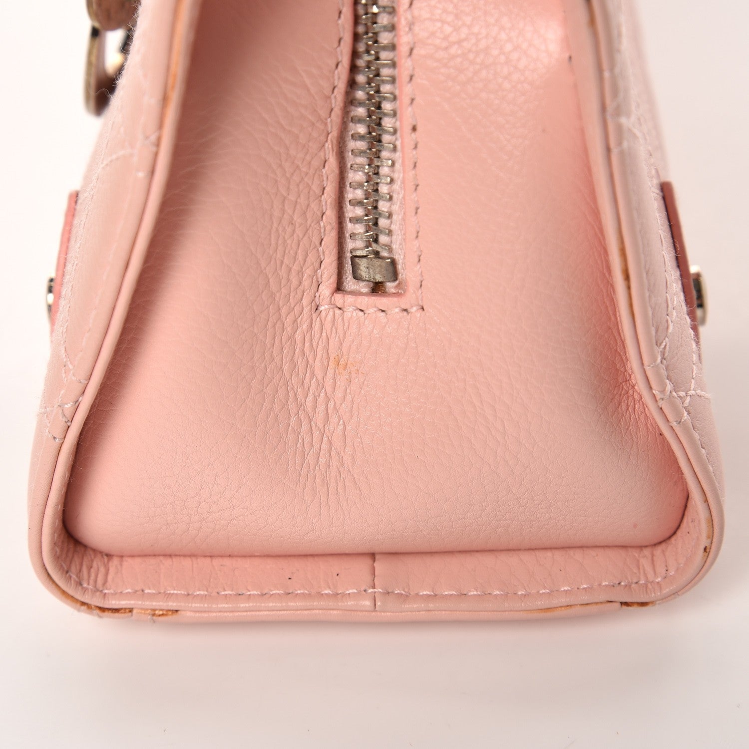 Christian Dior Calfskin Cannage Stitched Small East West Lady Dior Rose Clair 9 of 11