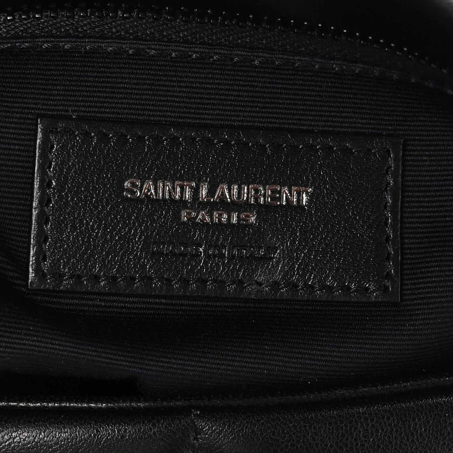 Lambskin Quilted Monogram Monochrome Small Loulou Puffer Chain Satchel Black