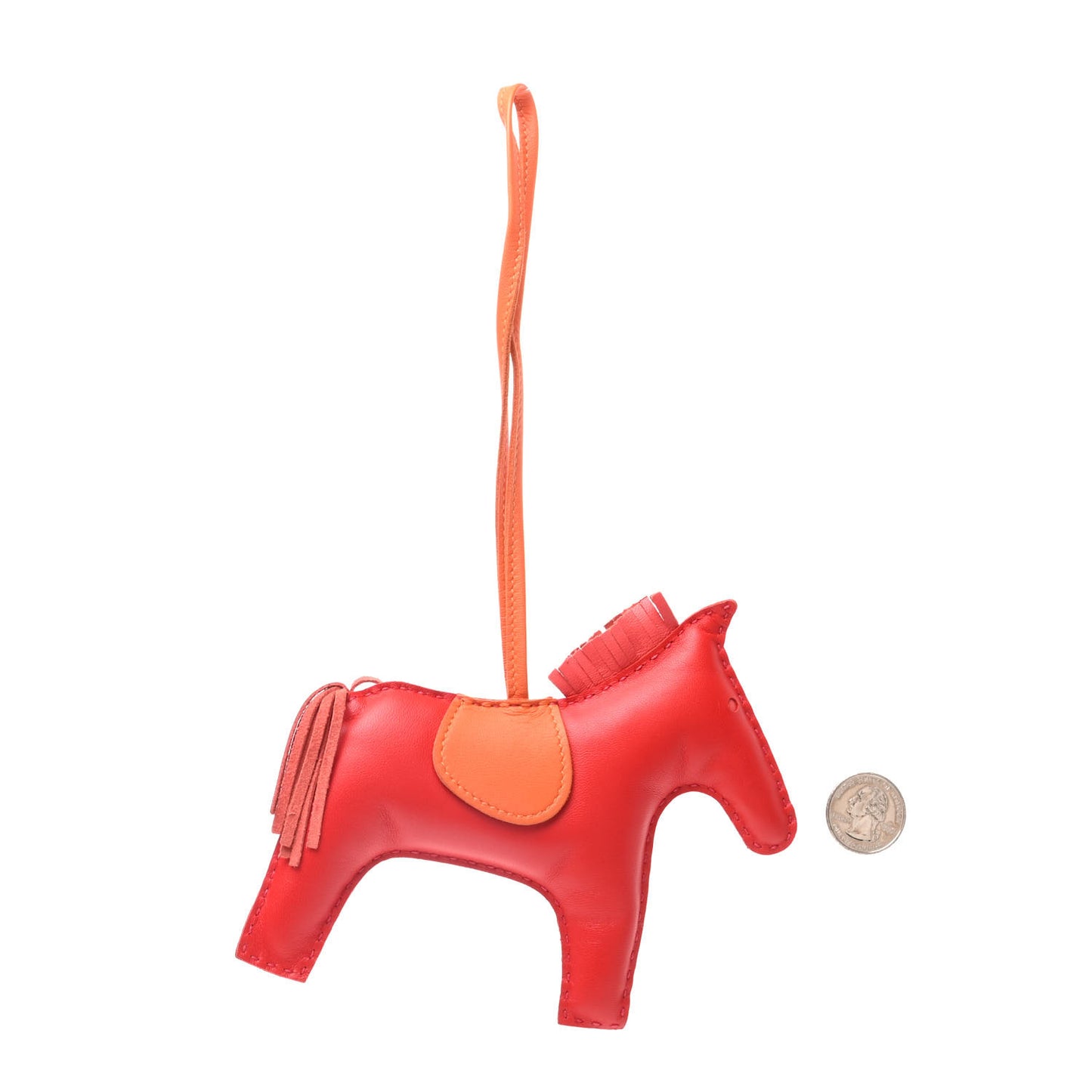 Milo Lambskin Grigri Rodeo Horse Bag Charm GM Rouge Rose Indien Jaipur Feu
