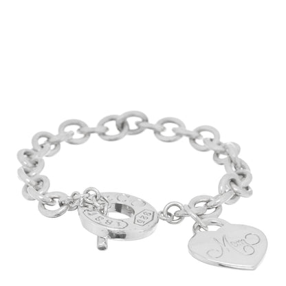 Tiffany Sterling Silver 1837 Mom Heart Charm Toggle Bracelet 1 of 3