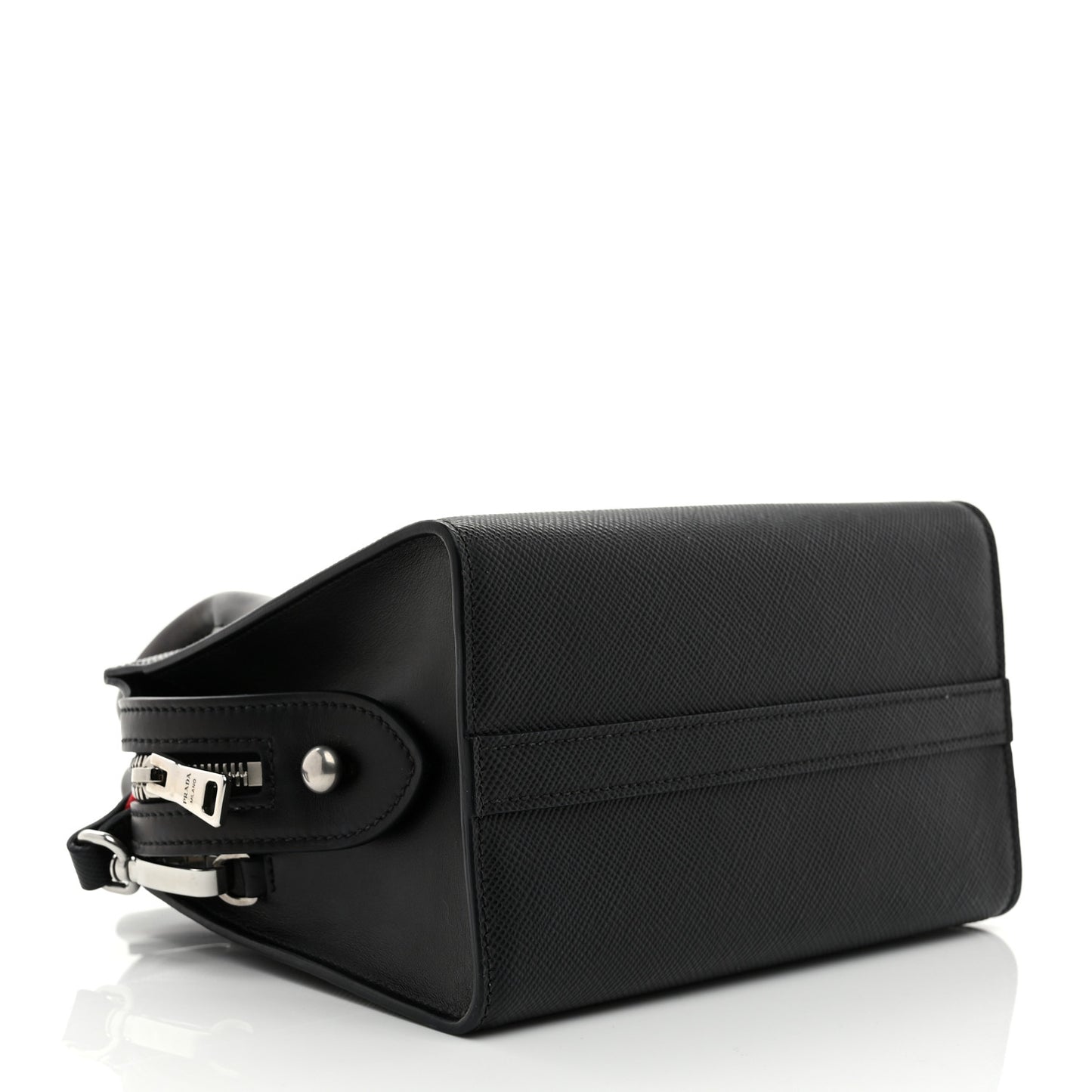 Saffiano Cuir Calfskin Mini Monochrome Top Handle Tote Black