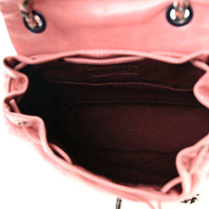 Chanel Glazed Calfskin Shearling Quilted Small Mountain Backpack Pink 5 of 10
