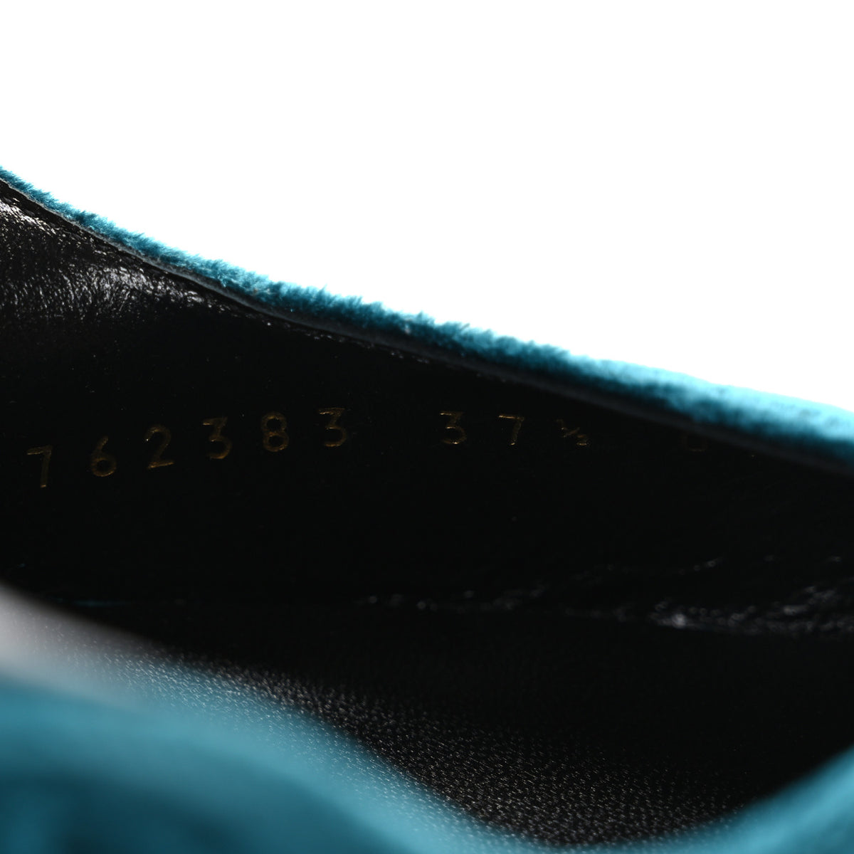 Gucci Velvet GG Monogram Slingback 115mm Pumps 37.5 Peacock 9 of 10