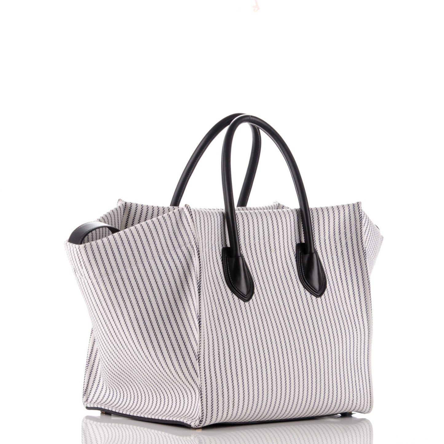 Cotton Canvas Striped Medium Phantom Luggage White Navy