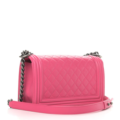 Chanel Lambskin Quilted Medium Boy Flap Pink 2 of 11