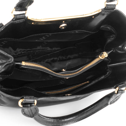 Burberry Lambskin Small Hepburn Satchel Black 5 of 8