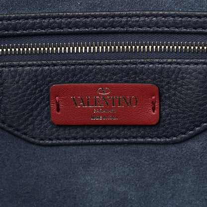 Valentino Garavani Grained Calfskin Rockstud Shoulder Tote Marine 6 of 9