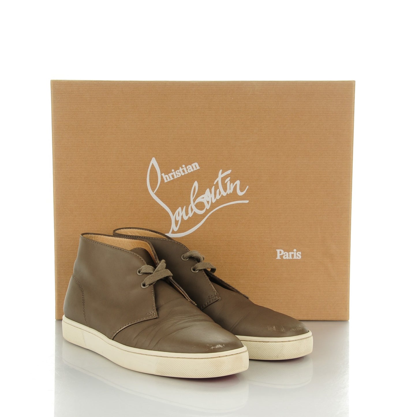 Calfskin Mens Flat Nono Sneakers 40.5 Mastic