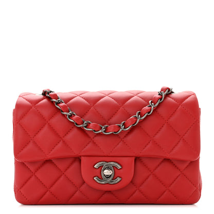 Chanel Lambskin Quilted Mini Rectangular Flap Red 1 of 11