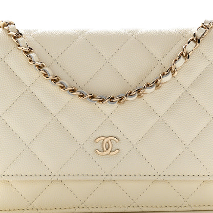 Chanel Caviar Quilted Wallet on Chain WOC White 9 of 11