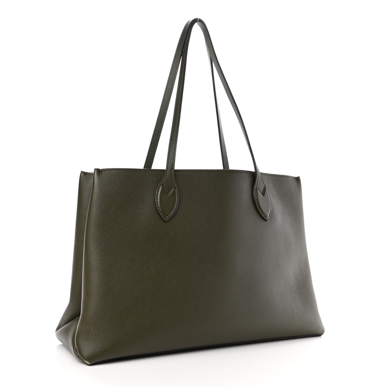 Louis Vuitton Grained Calfskin Lockme Shopper Kaki 3 of 9