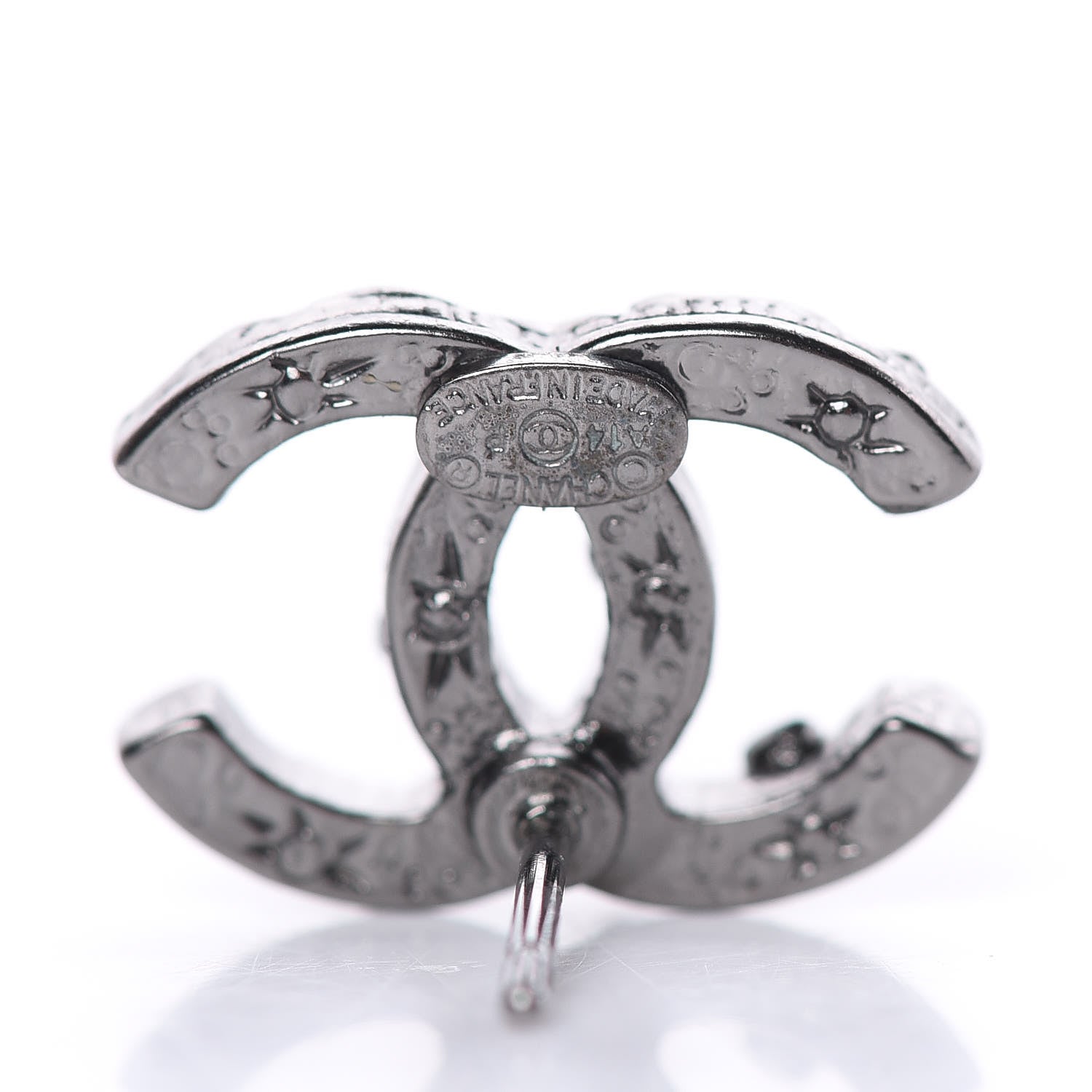 Chanel Crystal Mini CC Earrings Ruthenium 3 of 5