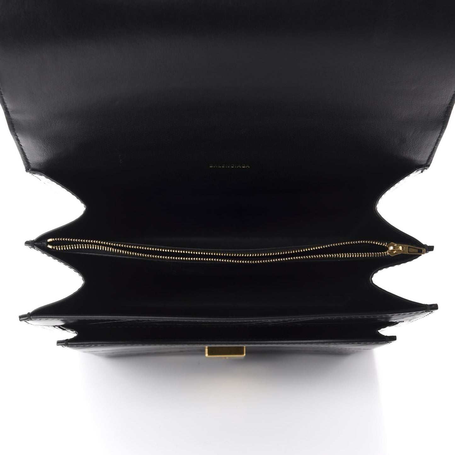 Calfskin Losange Monogram Embossed Medium Sharp Top Handle Bag Black