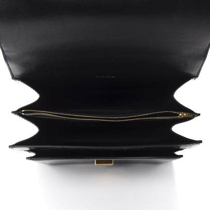 Balenciaga Calfskin Losange Monogram Embossed Medium Sharp Top Handle Bag Black 5 of 10