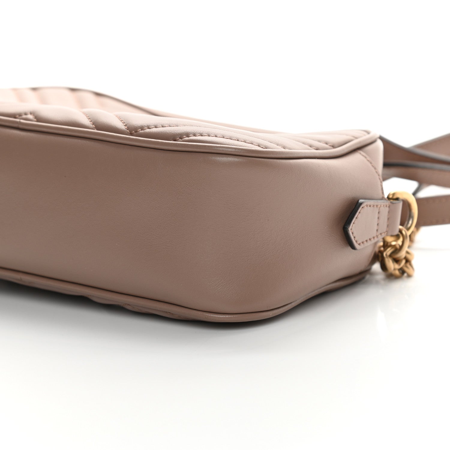 Gucci Calfskin Matelasse Small GG Marmont Chain Shoulder Bag Porcelain Rose 10 of 12