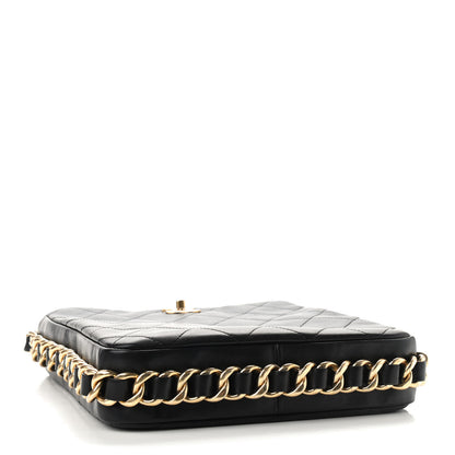 Chanel Calfskin Quilted Framing Chain Hobo Black 4 of 9