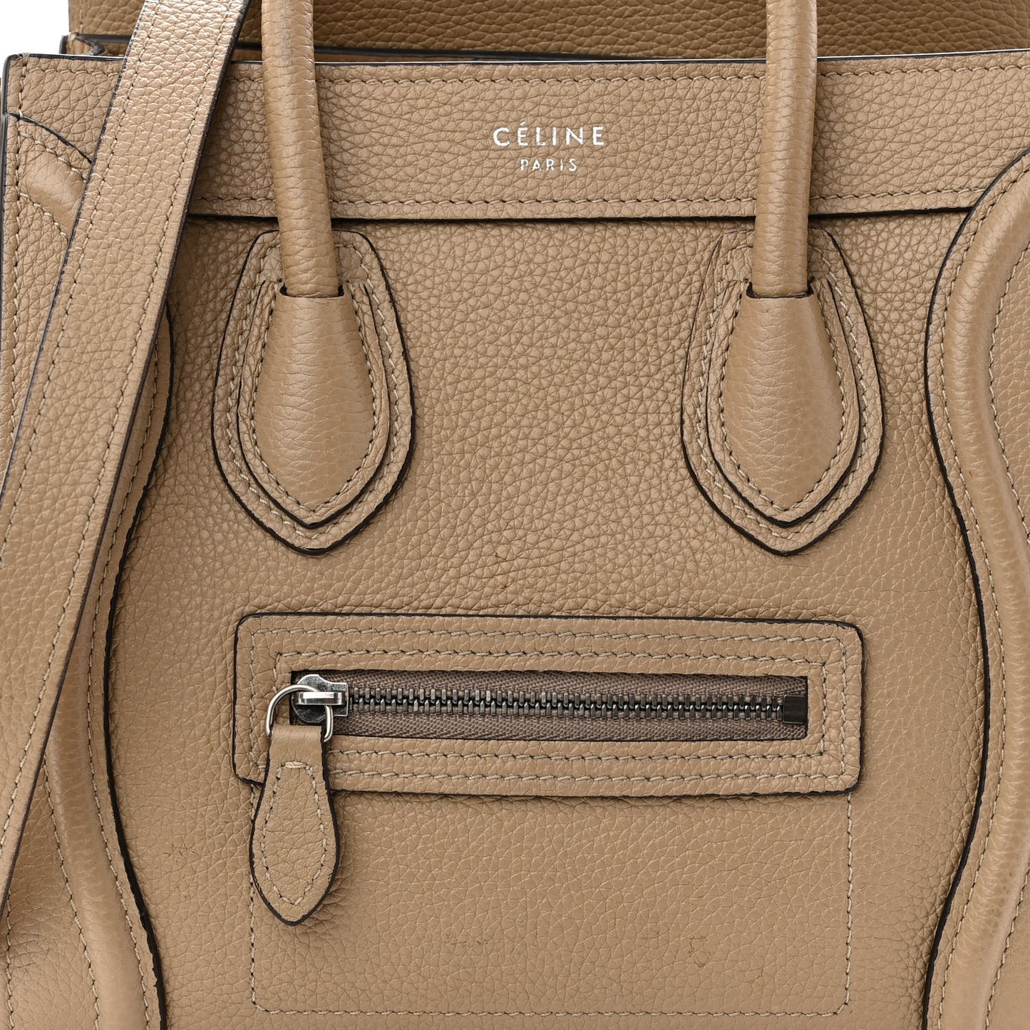 Drummed Calfskin Nano Luggage Dune