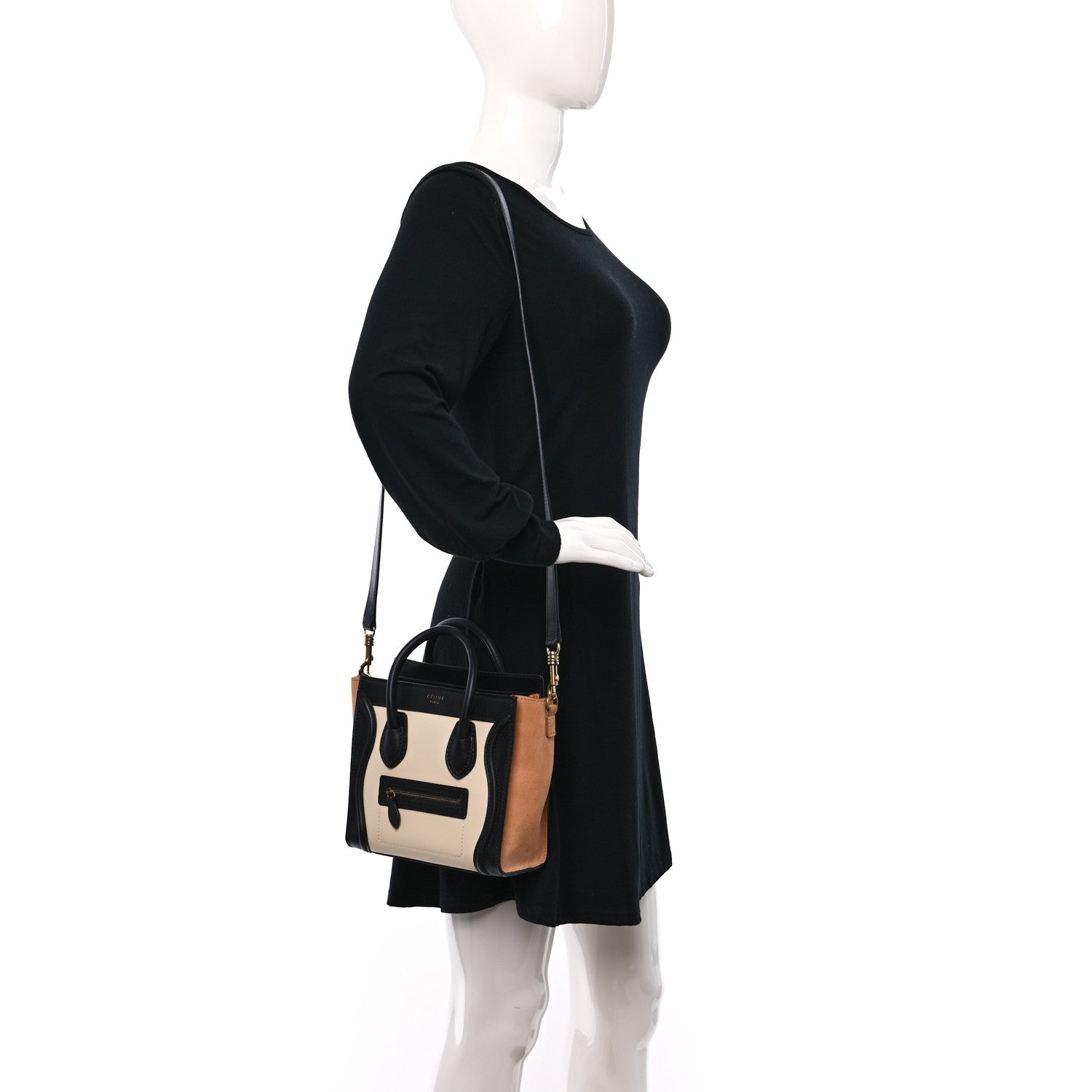 Celine Baby Grained Calfskin Nubuck Nano Tri-Color Luggage Light Taupe 3 of 8