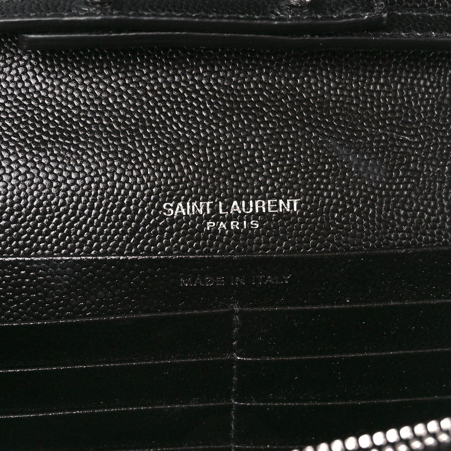 Grain De Poudre Matelasse Chevron Monogram Chain Wallet Black