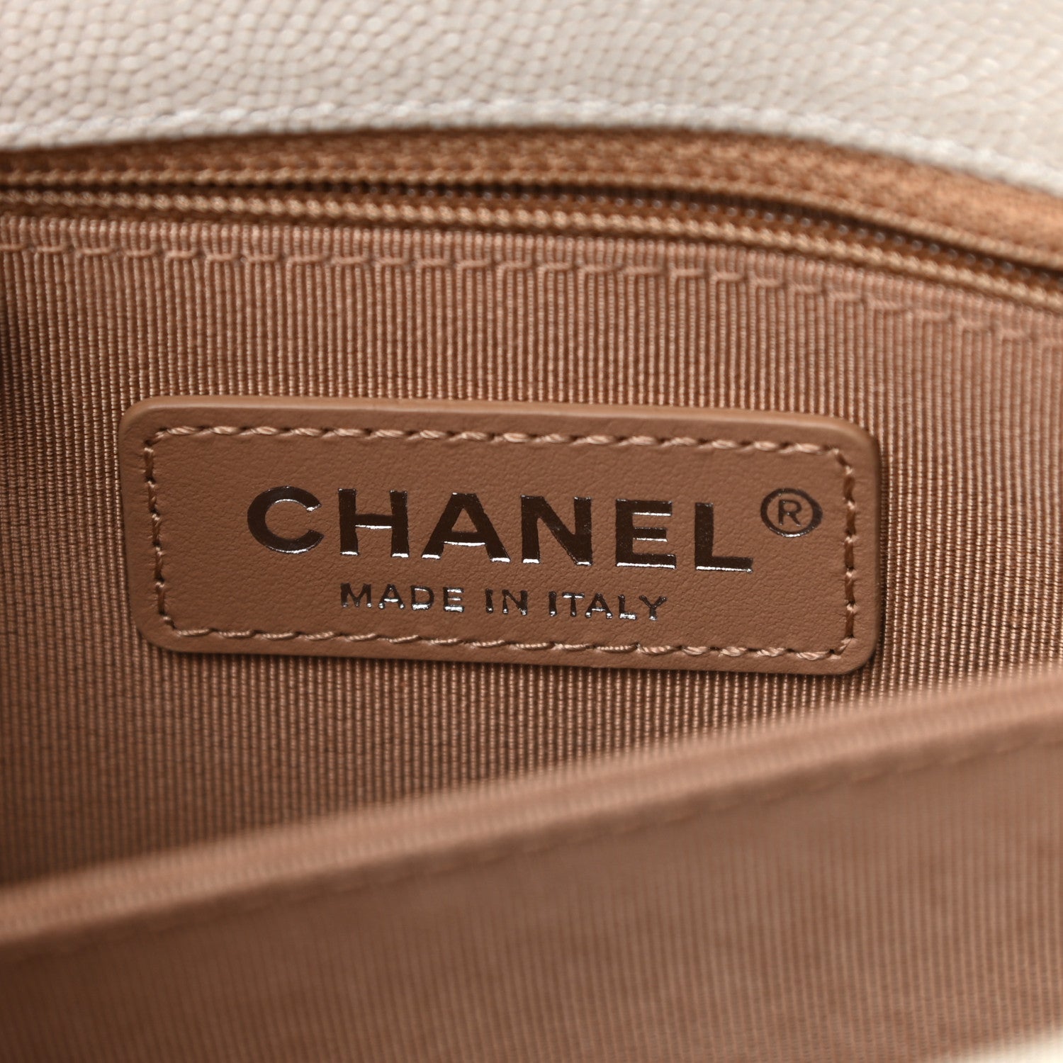 Chanel Iridescent Caviar Chevron Quilted Mini Coco Handle Flap White 11 of 19