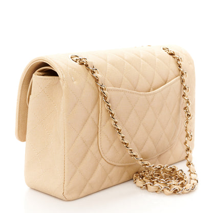 Chanel Iridescent Caviar Quilted Medium Double Flap Beige 3 of 11