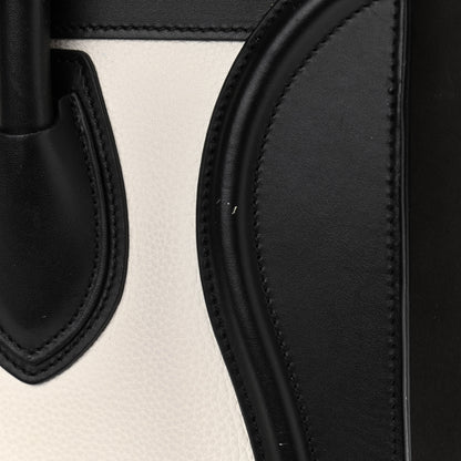 Celine Nubuck Drummed Calfskin Mini Bi-Color Luggage Black White 11 of 12