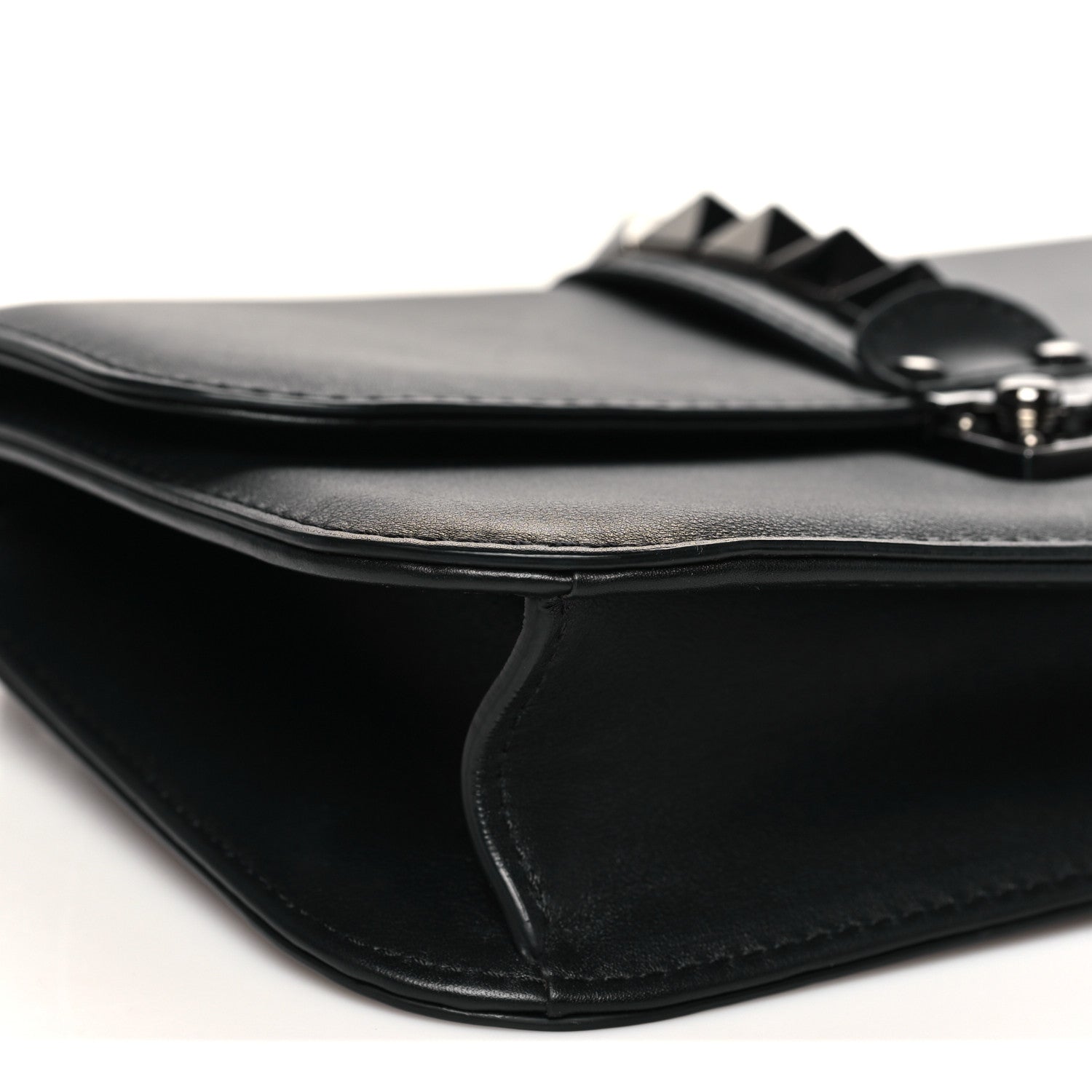 Valentino Garavani Vitello Medium Glam Lock Rockstud Flap Black 8 of 9