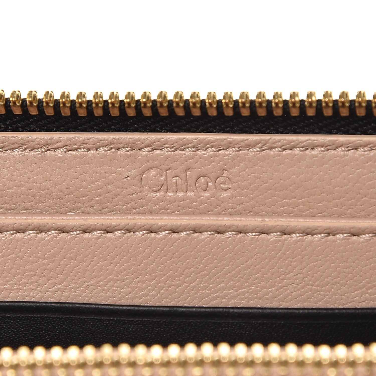 Chloe Lambskin Alphabet Zip Around Compact Wallet Black 6 of 9