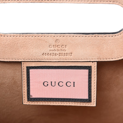 Gucci Calfskin GucciGhost Medium XL Tote Black New Acquamarine 6 of 9