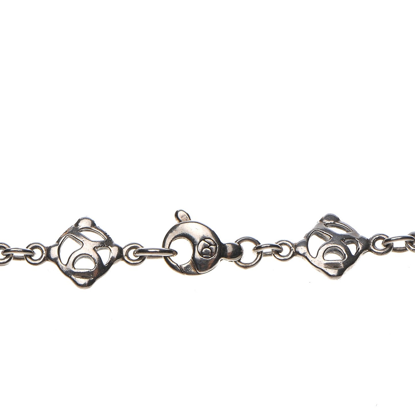 Sterling Silver 18K Yellow Gold Logo Chain Necklace
