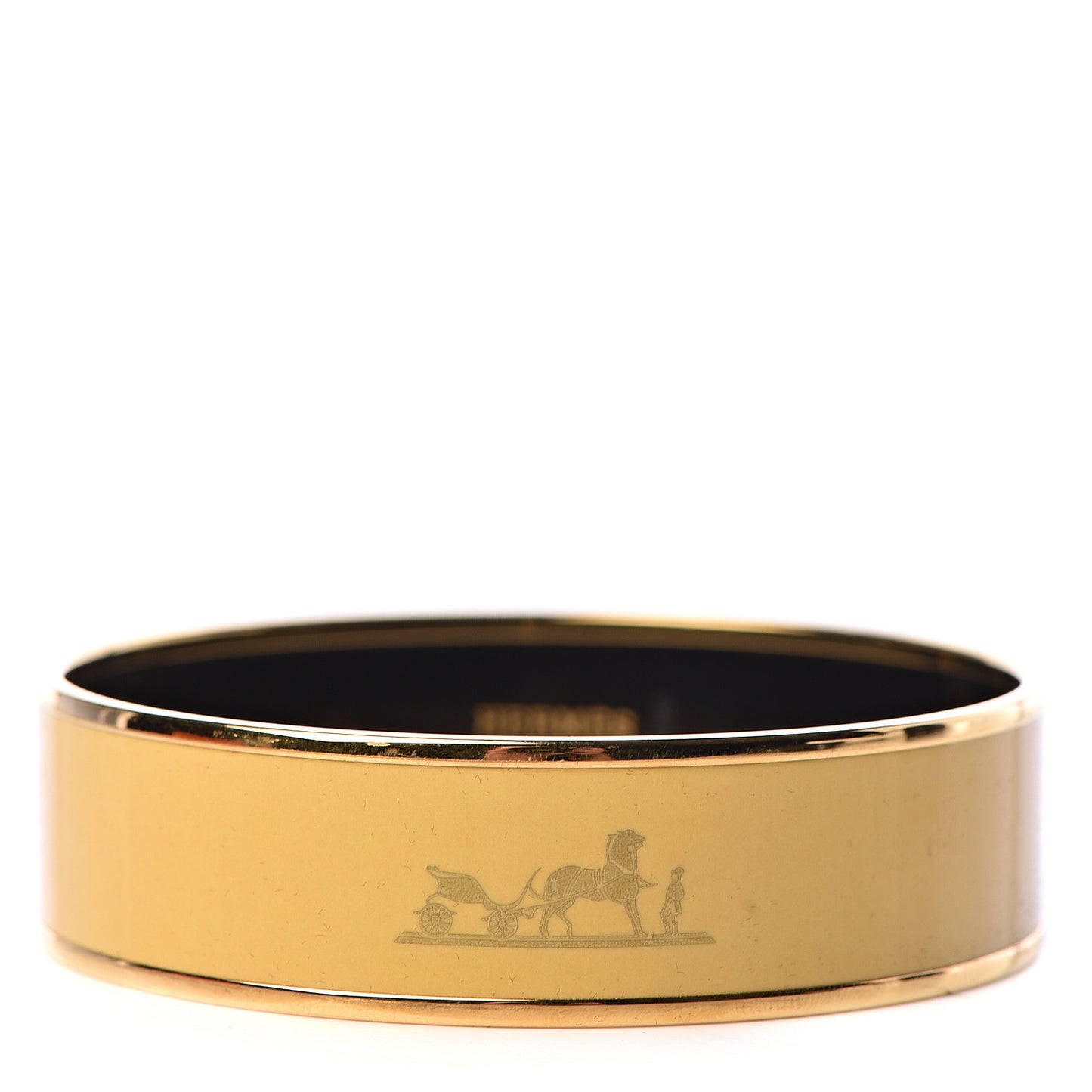 Enamel Printed Wide Caleche Bracelet 70 Jaune De Mars