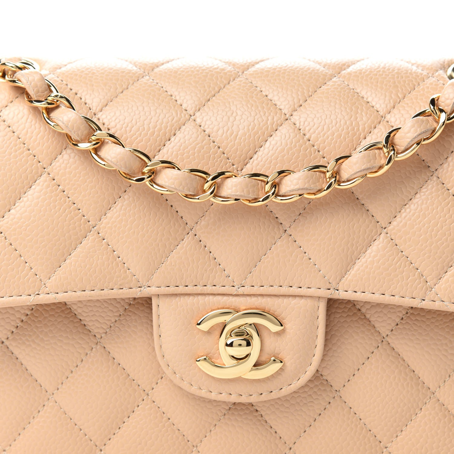 Chanel Caviar Quilted Small Double Flap Beige 10 of 11