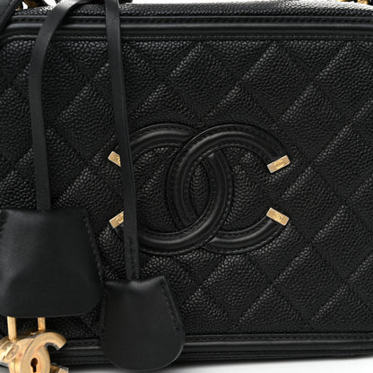 Chanel Caviar Quilted Medium CC Filigree Vanity Case Black 8 of 10