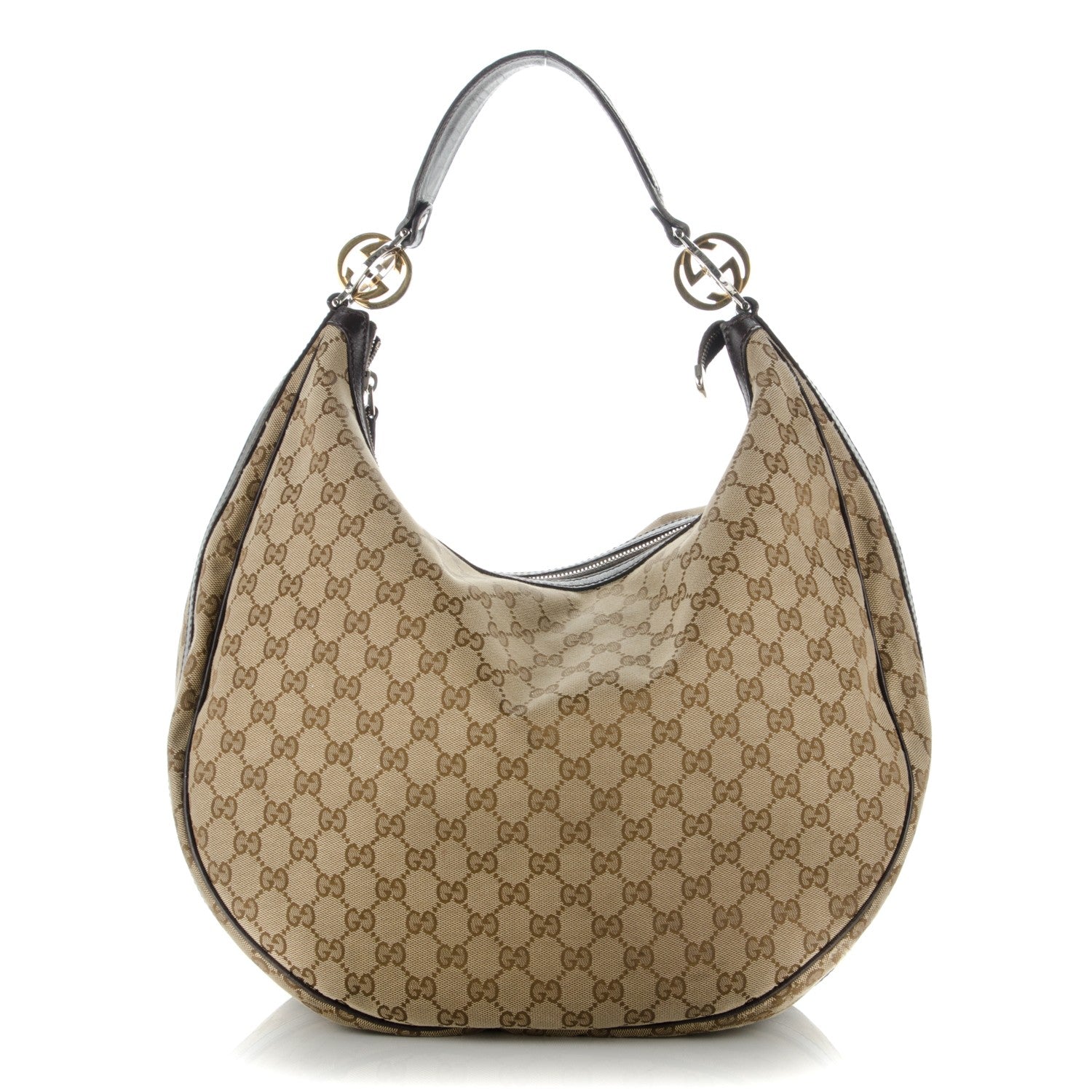 Gucci Monogram Large GG Twins Hobo Dark Brown 1 of 7