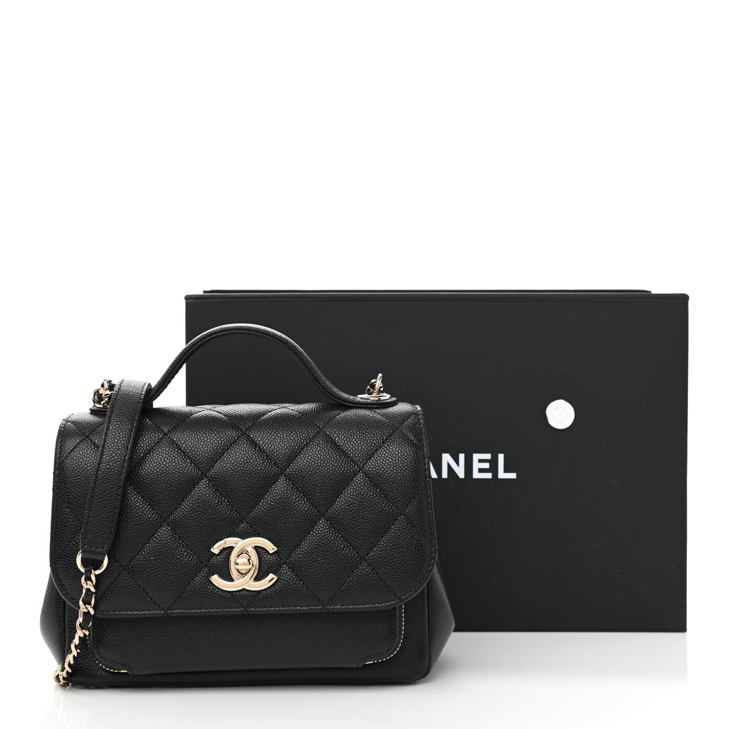 Caviar Quilted Small Business Affinity Flap Black