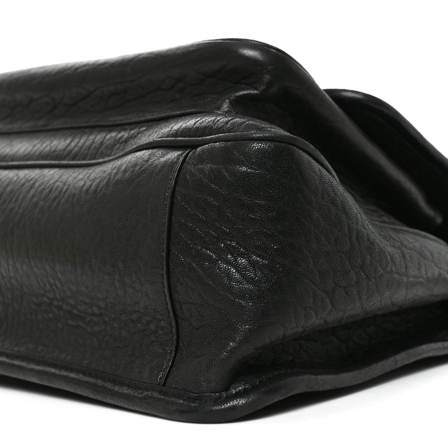 Grained Lambskin Monogram Large Niki Chain Satchel Black