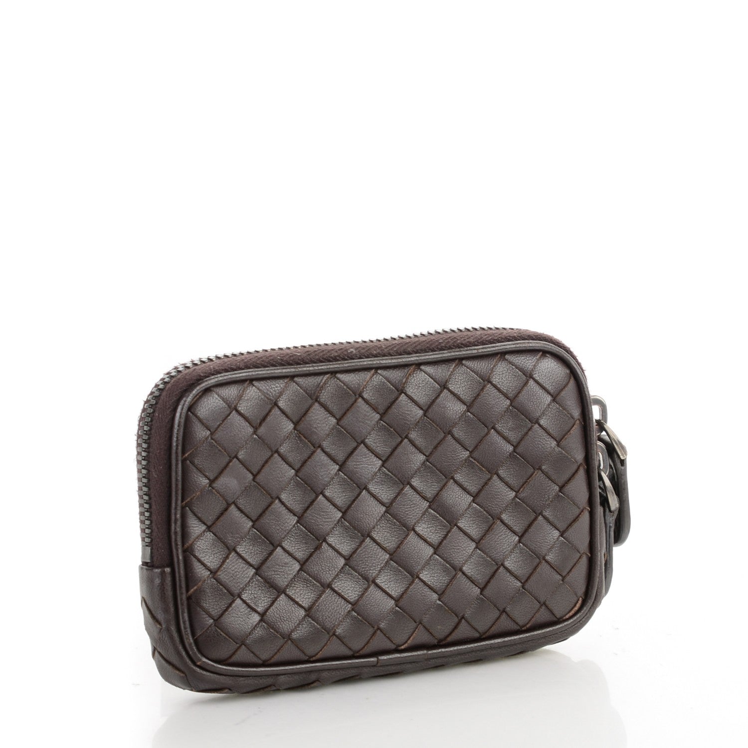 Bottega Veneta Nappa Intrecciato Small Zip Around Pouch Ebano 3 of 6