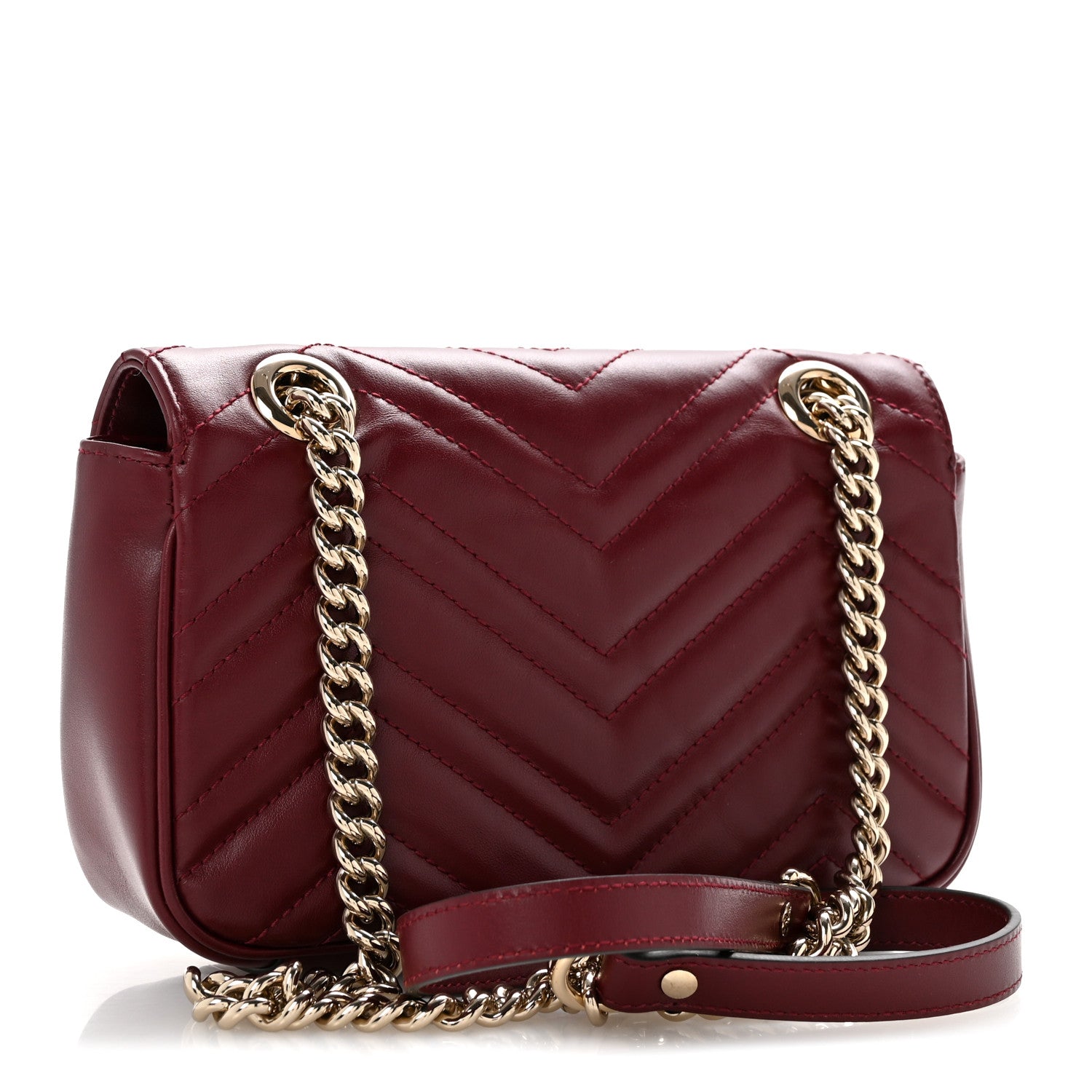 Gucci Calfskin Matelasse Mini GG Marmont Shoulder Bag Rosso Ancora 3 of 10